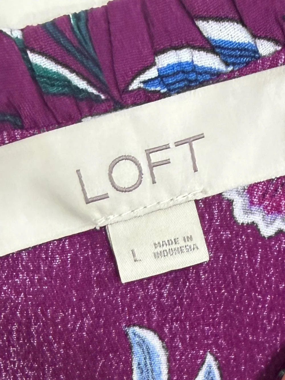 LOFT Garden Pintucked Floral Puff Sleeve Blouse